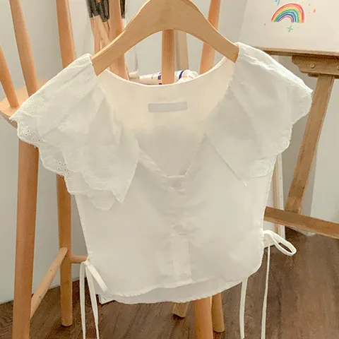 [공구우먼] [제작] [김민경 화보]로코이 레이스 빅 카라 61866 빅사이즈 여성의류