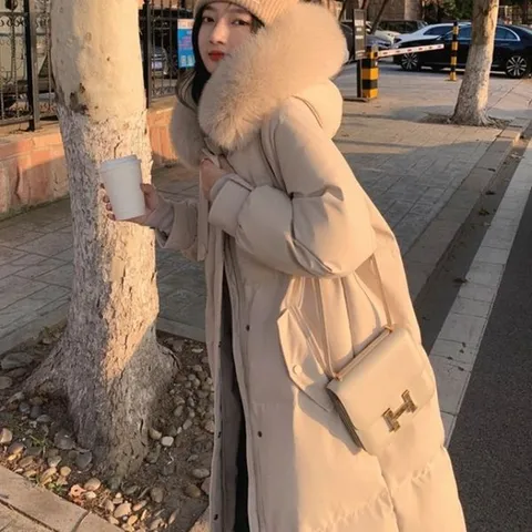 [하프클럽/디애이치]레버 털후드 4color 롱 패딩 자켓