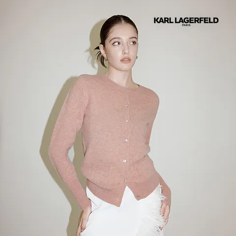 칼라거펠트 캐시미어100 쥬얼버튼 가디건