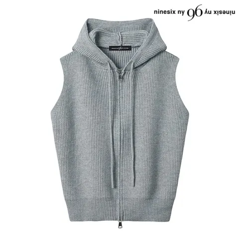 정상가:69,000원｜후드 끈 하찌 투웨이 집업 니트 베스트 (NO4VW003L0)