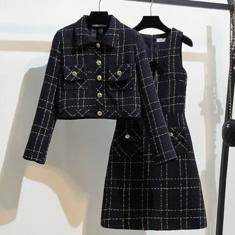 세련된 가을하객룩 레인원피스세트