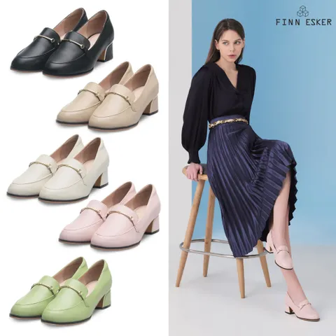 [FINNESKER] 여성 천연 양가죽 힐로퍼 BS144