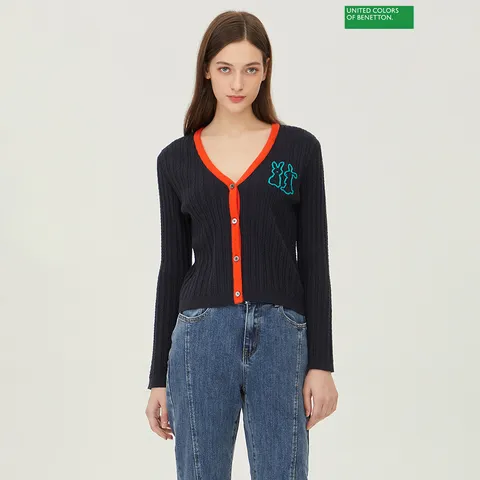 아울렛 토끼자수 케이블 니트 가디건 BAKC10341_NY