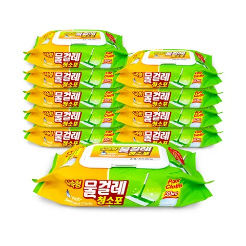 국산 실속형 물걸레청소포 30매 중형30x20cm  10개 청소용품 손걸레 밀대패드