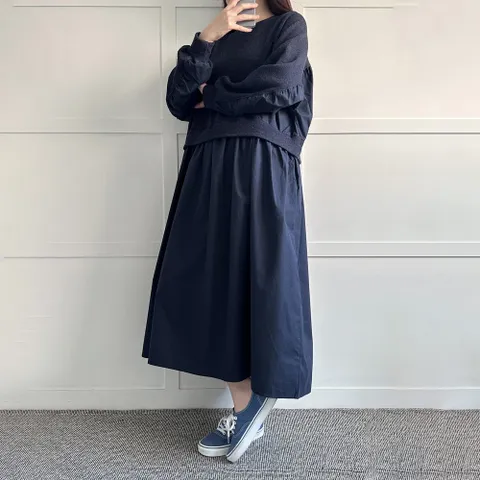 아이우먼 페이싱크로플원피스 SMN864M301 빅사이즈