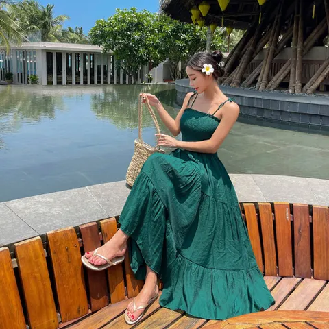 [브리치] 비바럽 / 여름원피스 롱 휴양지원피스 나시 바캉스룩 OP19765F