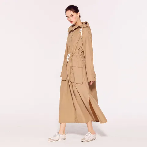 심볼 스트링 아노락 후드 드레스 2 COLOR