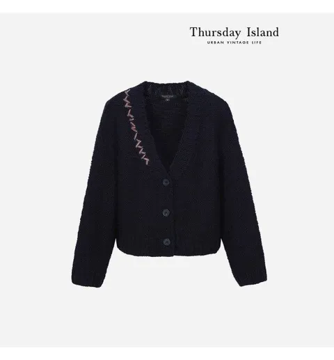 [Thursday Island] 자수포인트 슬럽 가디건(T238MCD301W)