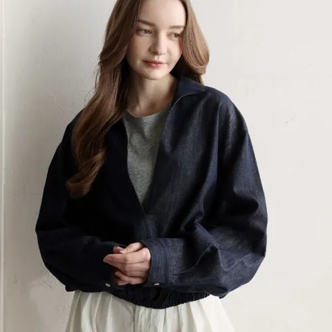 [신상오픈런] 레이어드 청남방 셔켓 라운드면티 아방 긴팔셔츠