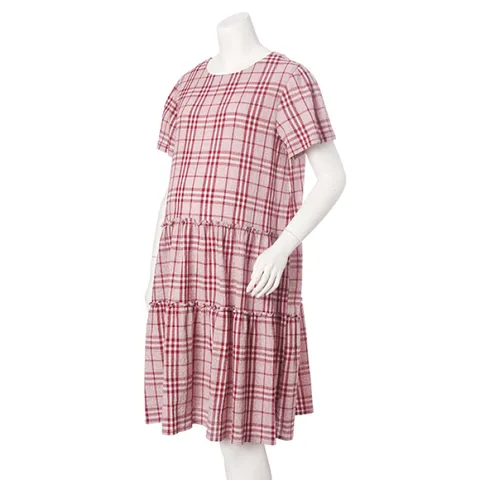 [롯데백화점]임부 체크무늬 셔링 원피스ROP264OM 상품권1만원증_정