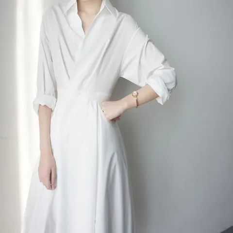 [브리치] 제로투올샵 / 프랑스 감성 화이트 롱 원피스 프랑스감성 흰색