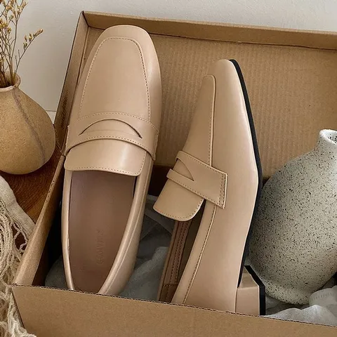 [브리치]  / (자체제작) 3cm 소가죽 발편한 말랑 페니로퍼 미들굽