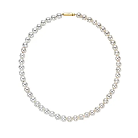 H에디션 실버(Y) 화이트 진주 비드 목걸이 8mm HL6N49638Y9450