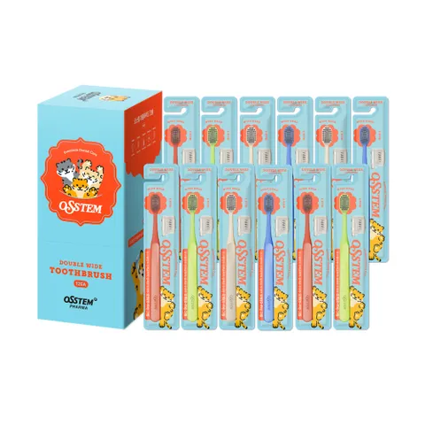 오스템 더블와이드 칫솔 항균 프라그제거 12개입