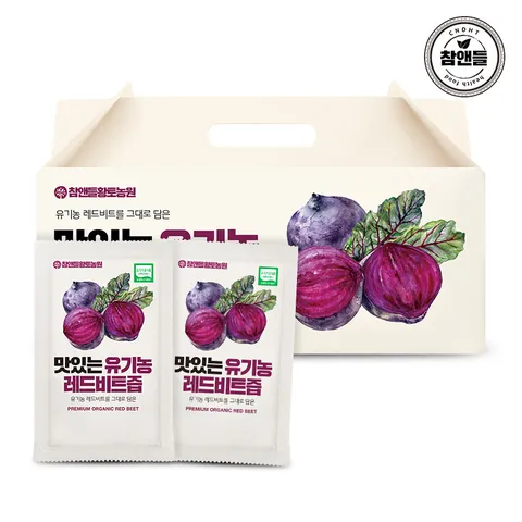 참앤들황토농원 맛있는 유기농 레드비트즙 80ml 30포 1박스