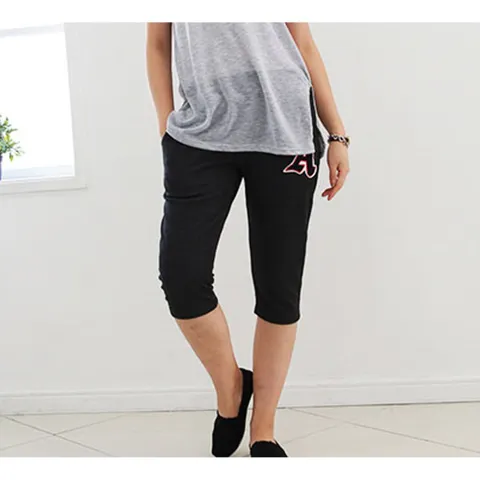 여성 7부 트레이닝팬츠 4컬러 1P 홈웨어 운동복 A패치 여성트레이닝바지 여자트레이닝바지