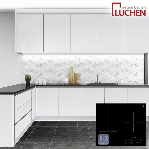 PET 화이트펄 인덕션형 싱크대 ㅡㄱ자동일가/후드/당일철거시공무료