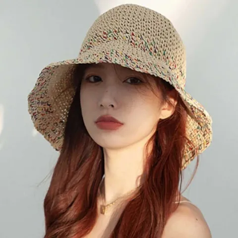 여자 공항 패션 여름 해외 여행 룩 라탄 버킷 햇 코디 예쁜모자챙넓은모자 라피아모자썬햇