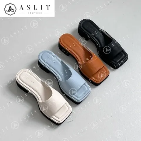 언발란스 스트랩 가보시 여성 키높이 슬리퍼 4cm