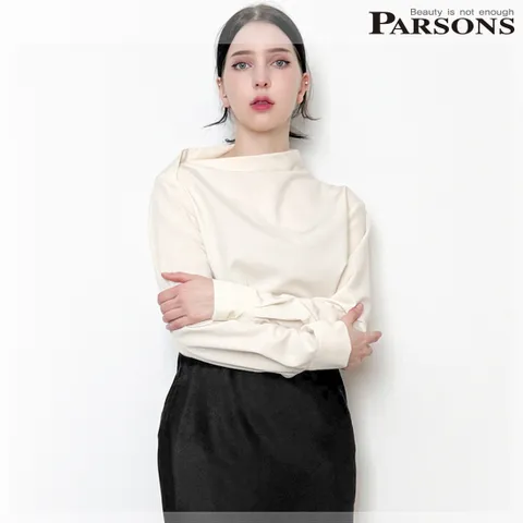 [파슨스][Flat White] Mare Unbalanced Blouse (PW2S2BL07)