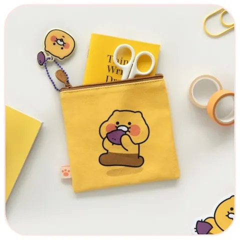 카카오프렌즈 스퀘어 파우치 춘식이135x130mm 카카오프렌즈상품 카카오프렌즈용품 캐릭터파우치