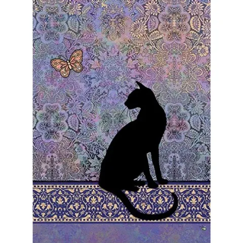 고양이보석십자수 실루엣  캔버스  보석십자수 40x50 캔버스형보석십자수