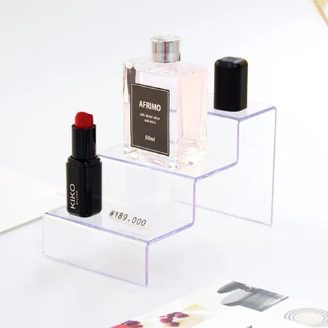 미니 투명 3단 진열대 (절곡형/2개입) 소품전시 아크릴거치대 쥬얼리진열대 피규어진열대