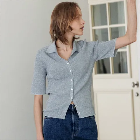 (정상가 188000원) metal button pullover [Italian yarn] (silver)