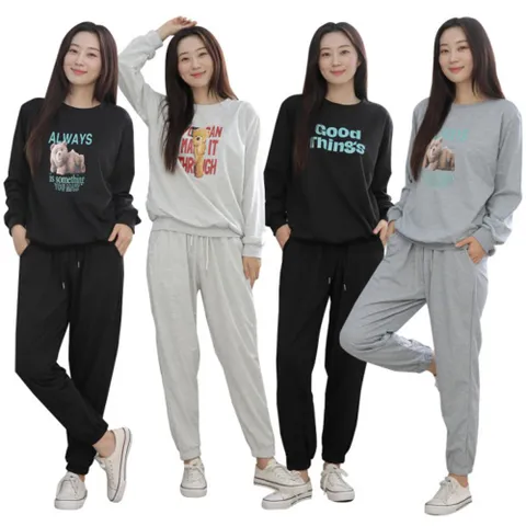 여성 베어 맨투맨 상하세트 밴딩 팬츠 트레이닝세트 데일리룩 추리닝 상하세트 코디세트