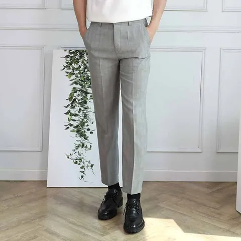 [하프클럽/해리 체크 여름 캐주얼 정장 바지