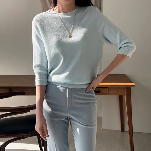 [어반프랑] 보티 7부소매 골지 패턴 니트