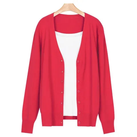 여성 여름 베이직 모던 무지 가디건 JG-WCD-0749-레드