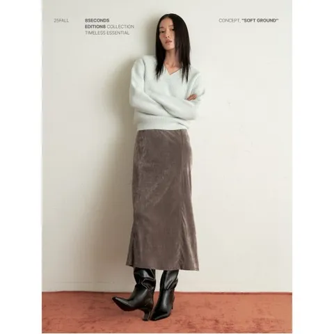 매쉬 벨벳 슬림 드레스  그레이 (115X71AQ13)