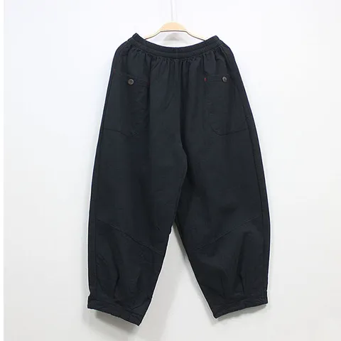 [시골양품점]마미 이중지 단추 9부 면 항아리바지 [BU31020] 엄마 할머니 봄가을겨울바지 요양원