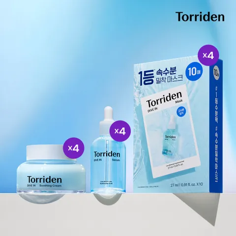 [대용량구성] 다이브인 마스크40매+세럼50mlX4+수딩크림100mlX4