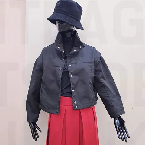 숏점퍼 IT 점퍼 봄가을자켓 크롭 베이직 스트  스트링  점퍼  숏점퍼  크롭점퍼  패션  룩  IT