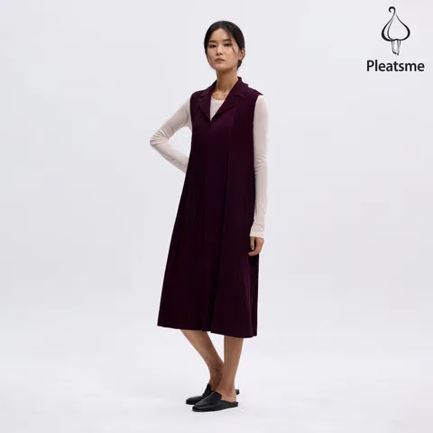 [최초가 199000원] 오픈 카라 A라인 턱 원피스_PPOPW125002