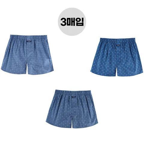 남성 그물팬티 주머니트렁크 음낭 분리 망 기능성 사각 팬티 3매입 세트