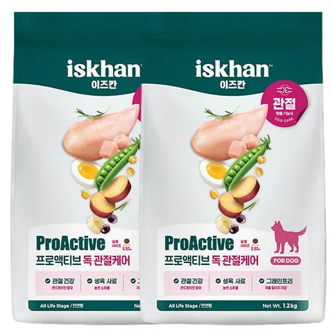 이즈칸 독 프로액티브 관절케어 1.2kg x2개 중성화견 체중유지 관절관리