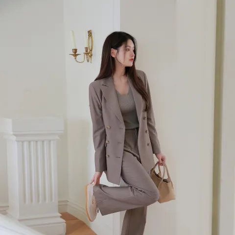 [최초가 159,000원]무븐 수트 셋업 3종 재킷 탑 팬츠