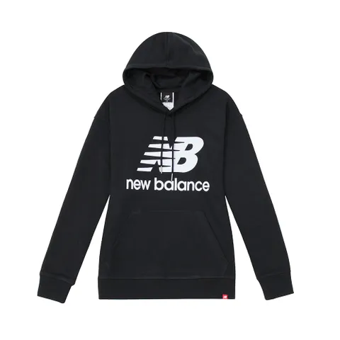 NB 에센셜 스택드 로고 오버사이즈 후드티 여자 후디 WT03547-BK