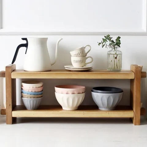 3단 원목 선반 거실 화분 진열 수납 인테리어 용품 우드진열대 나무진열대 소품진열대