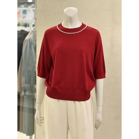 세이브존01 펄장식 라운드넥 니트(2color) KT5204 (49985875)