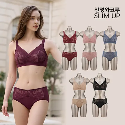 26FW 최신상 시그니처핏 레이스 브라팬티 5세트