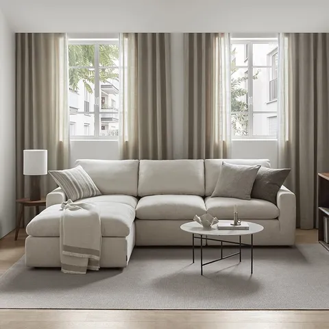 캄포미니 4인소파 카우치형_아이보리