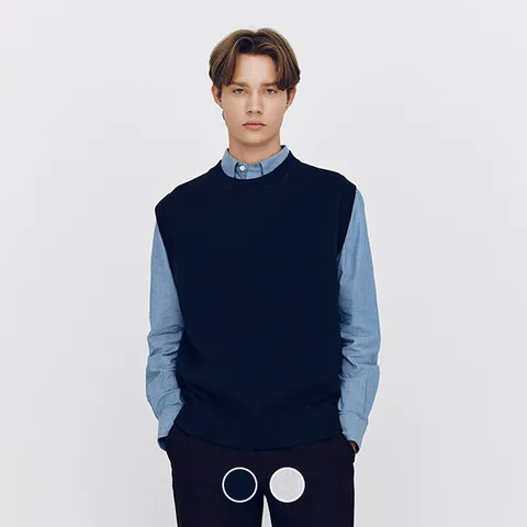 055509 7gg 크루넥 니트 조끼