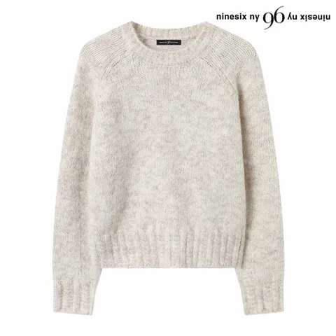 정상가:89,000원 ㅣ 데일리 무지 크롭 라운드 긴팔 니트 (NP4KT049L0)