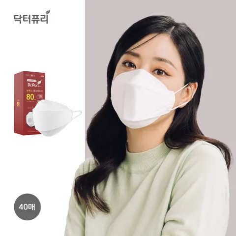 닥터퓨리 KF80 뉴에스 황사마스크 20매x2개 화이트 대형