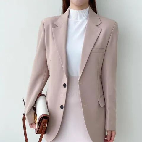 [다잇템] 여자 들러리 셋업 출근룩 무지 알바 자켓_4