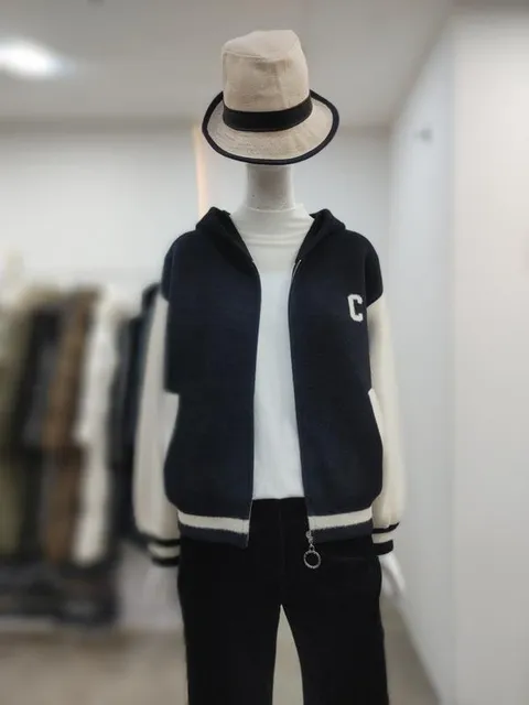 SI 세이브존04 배색 후드 집업 가디건 SLC1129810BK (43381234)